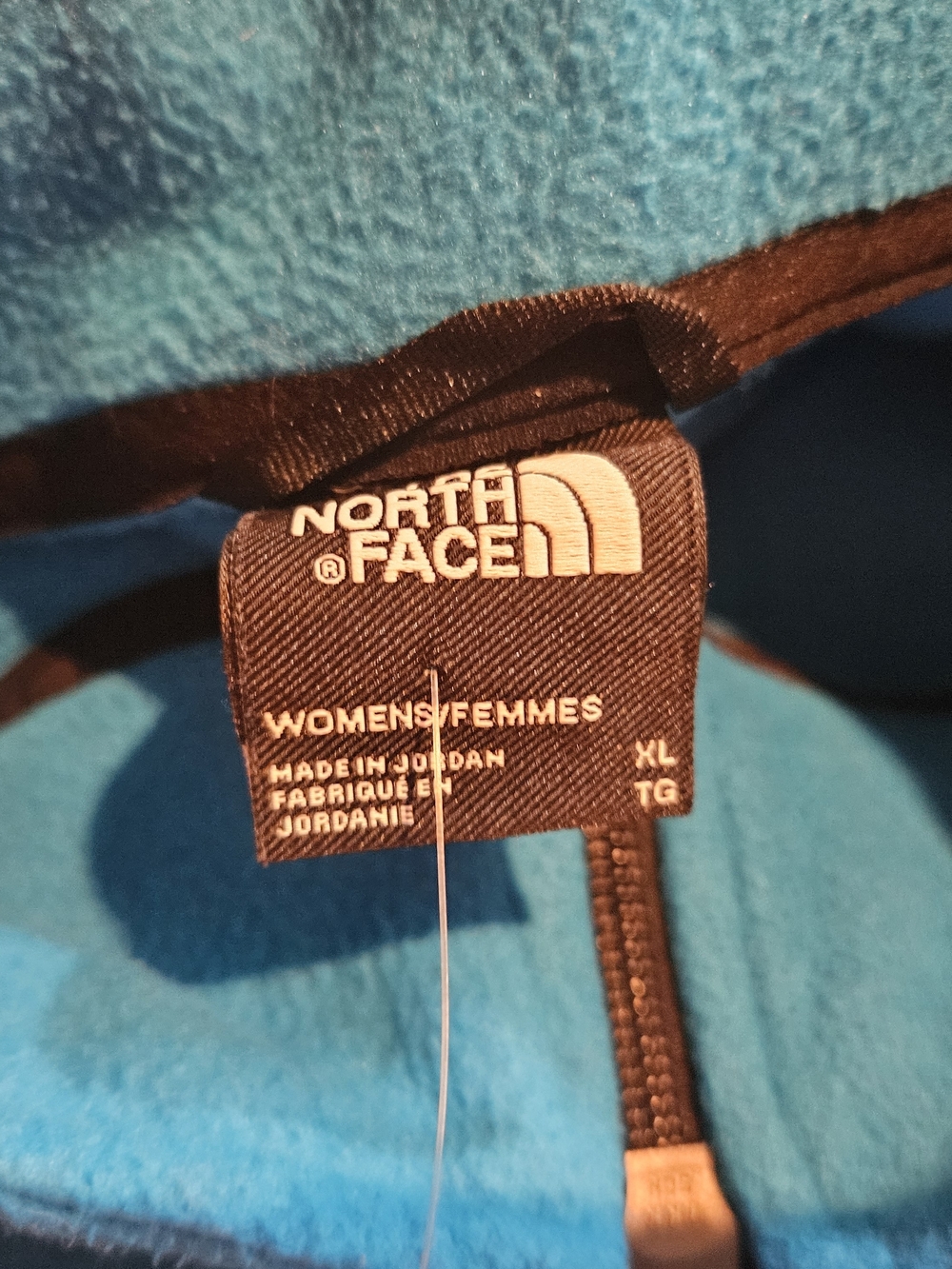 The North Face Cropped Bright Aqua Blue Women's Fleece Quarter-Zip Size XL - Picture 2 of 3